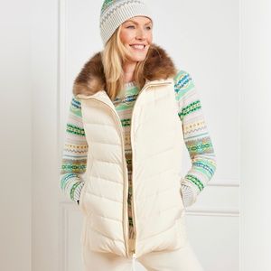 Talbots Down Puffer Vest, Size S, Ivory